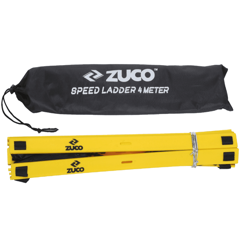 Zuco speed ladder training set with yellow rungs and carry bag.