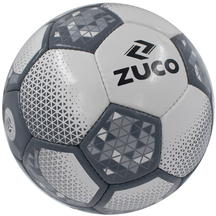 White and grey Zuco branded sports ball.