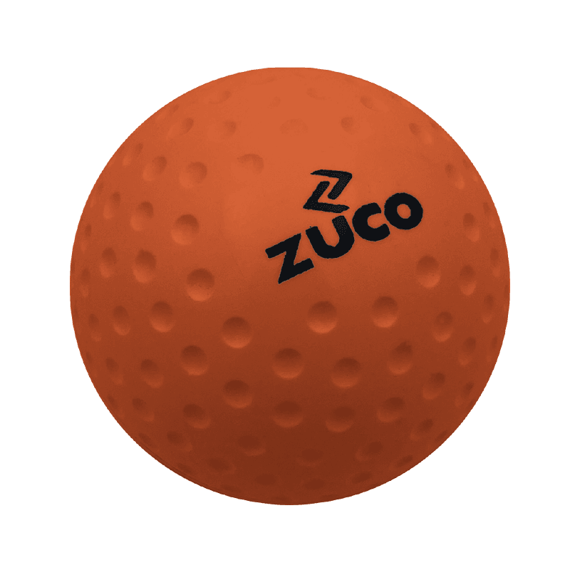 Orange Zuco training ball with textured surface.
