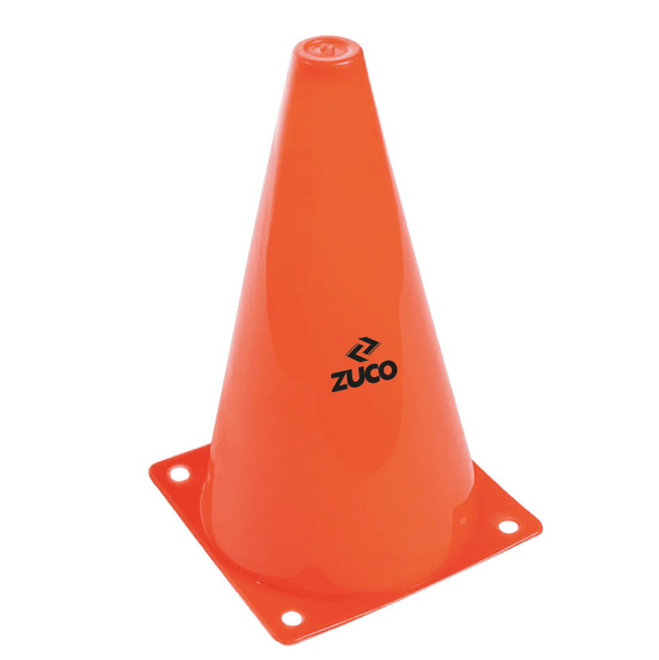 Orange Zuco training cone for field drills.