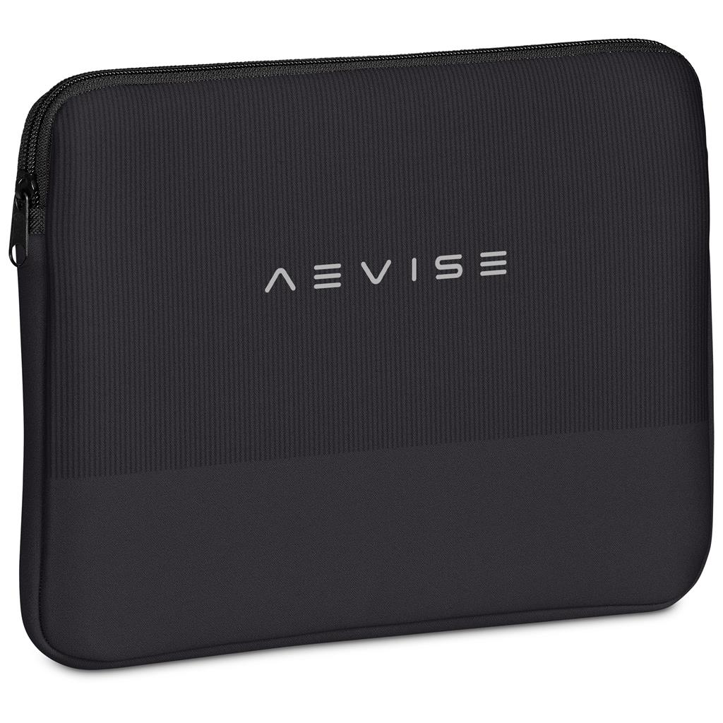 Black branded zip pouch shown from the front.