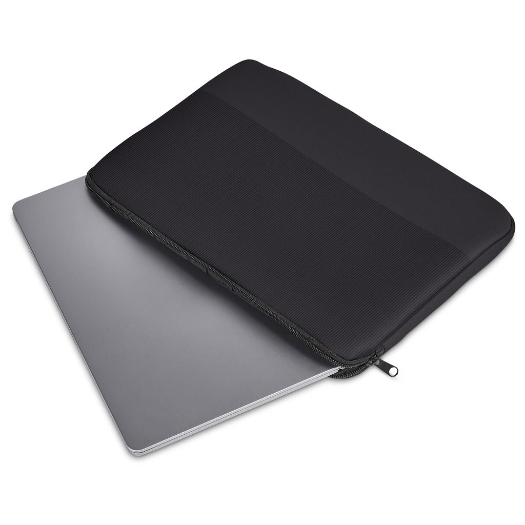 Black fabric pouch shown at a three-quarter angle.