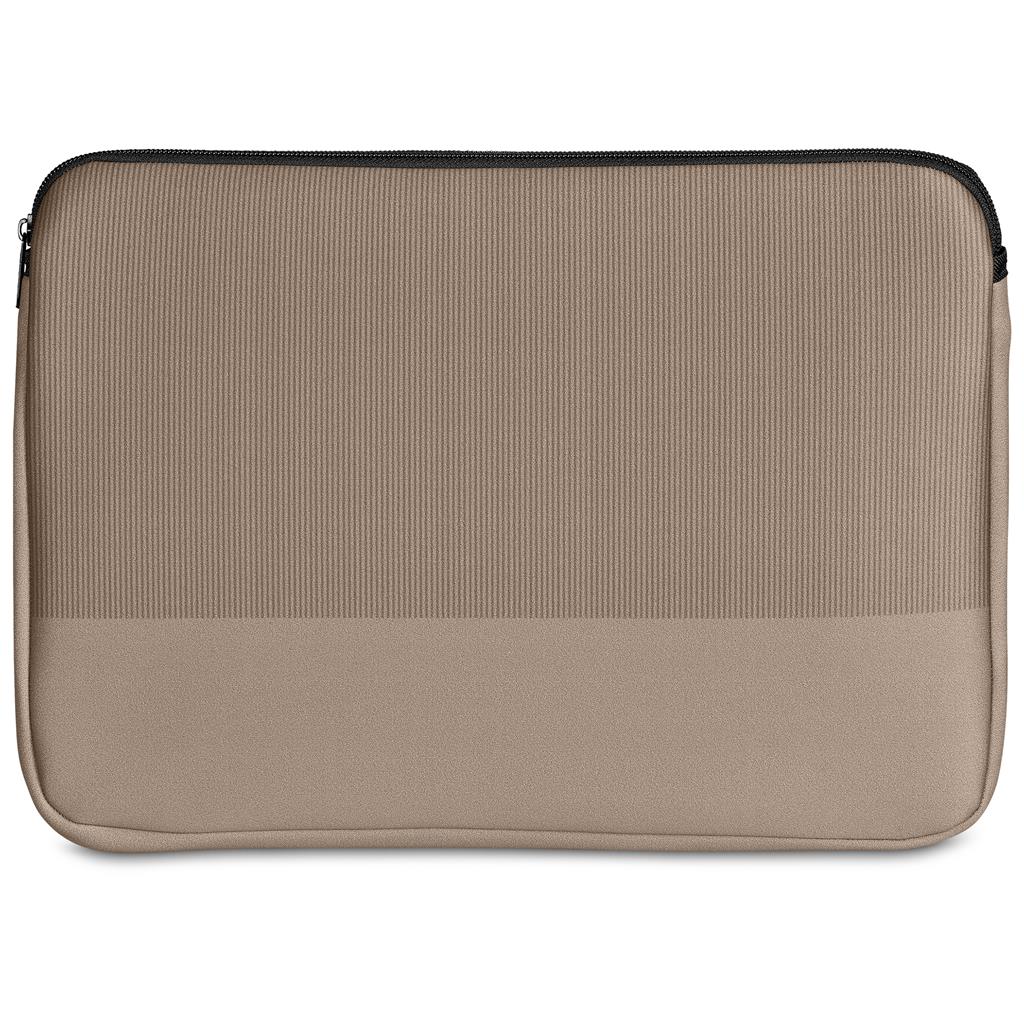 Stone fabric pouch or sleeve for branded corporate gifting.