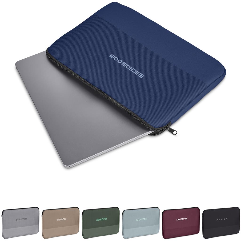 Navy zip pouch shown at a three-quarter angle.