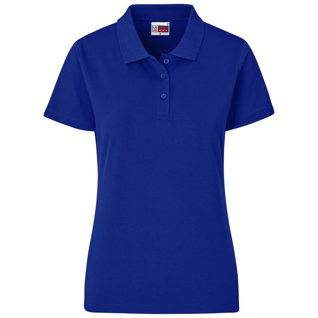 Royal blue short-sleeve golf shirt for branded promotional wear.