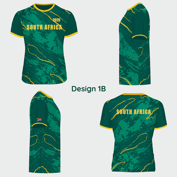 Dark green sublimated sports shirt design shown from multiple angles.
