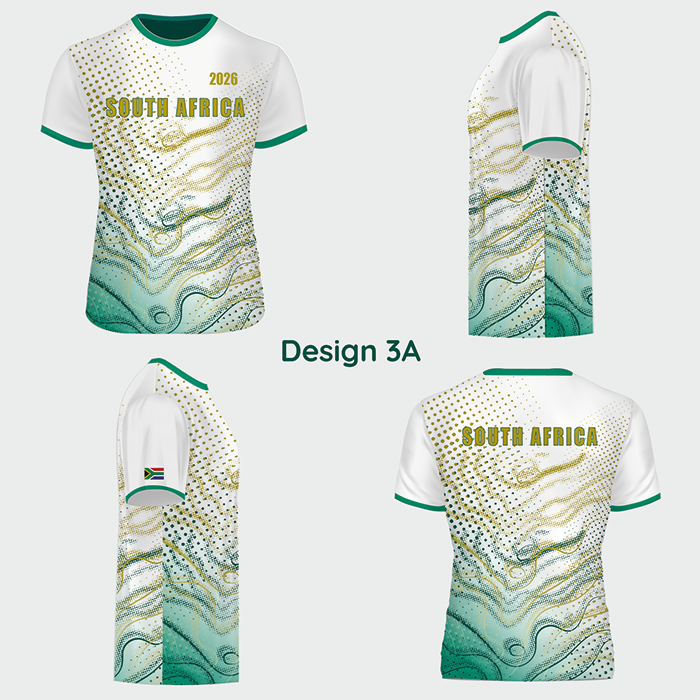 White and green sports uniform set with matching shorts.