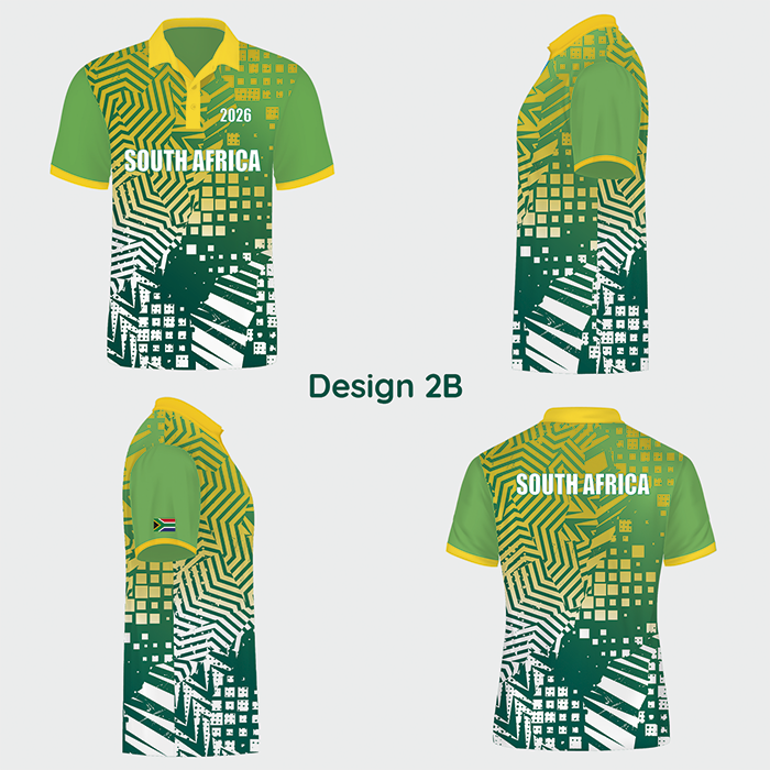 Green and white sublimated sports shirt design shown from multiple angles.