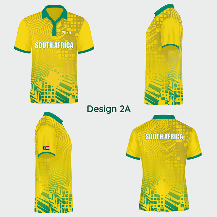 Yellow and green sports shirt design shown from multiple angles.
