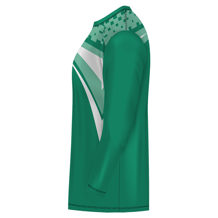 Green and white sleeveless sports jersey shown from the side.