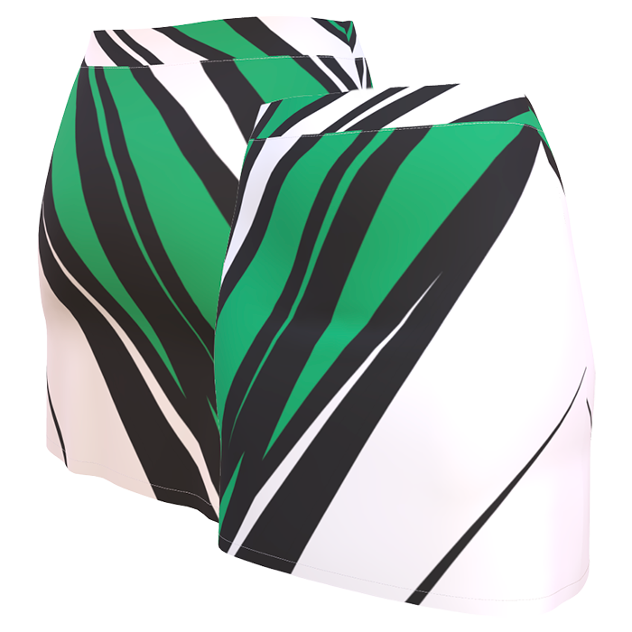 Green, black and white sleeveless sports jersey.