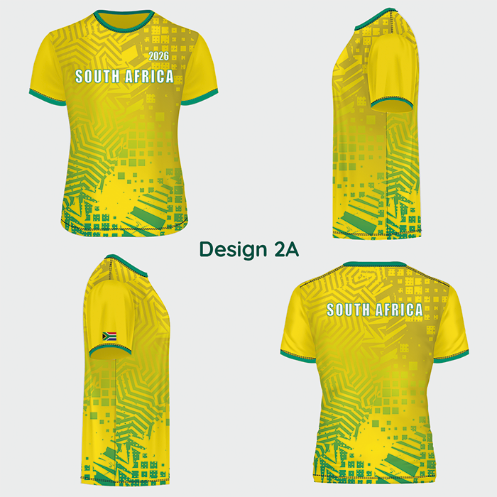 Yellow and green sublimated sports shirt design shown from multiple angles.