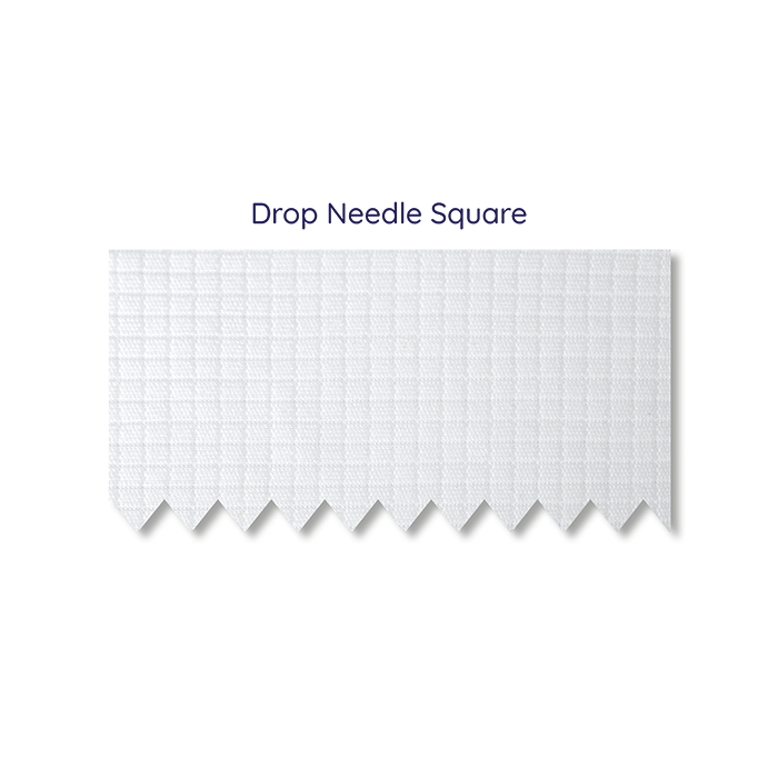 White drop-needle square fabric texture sample.