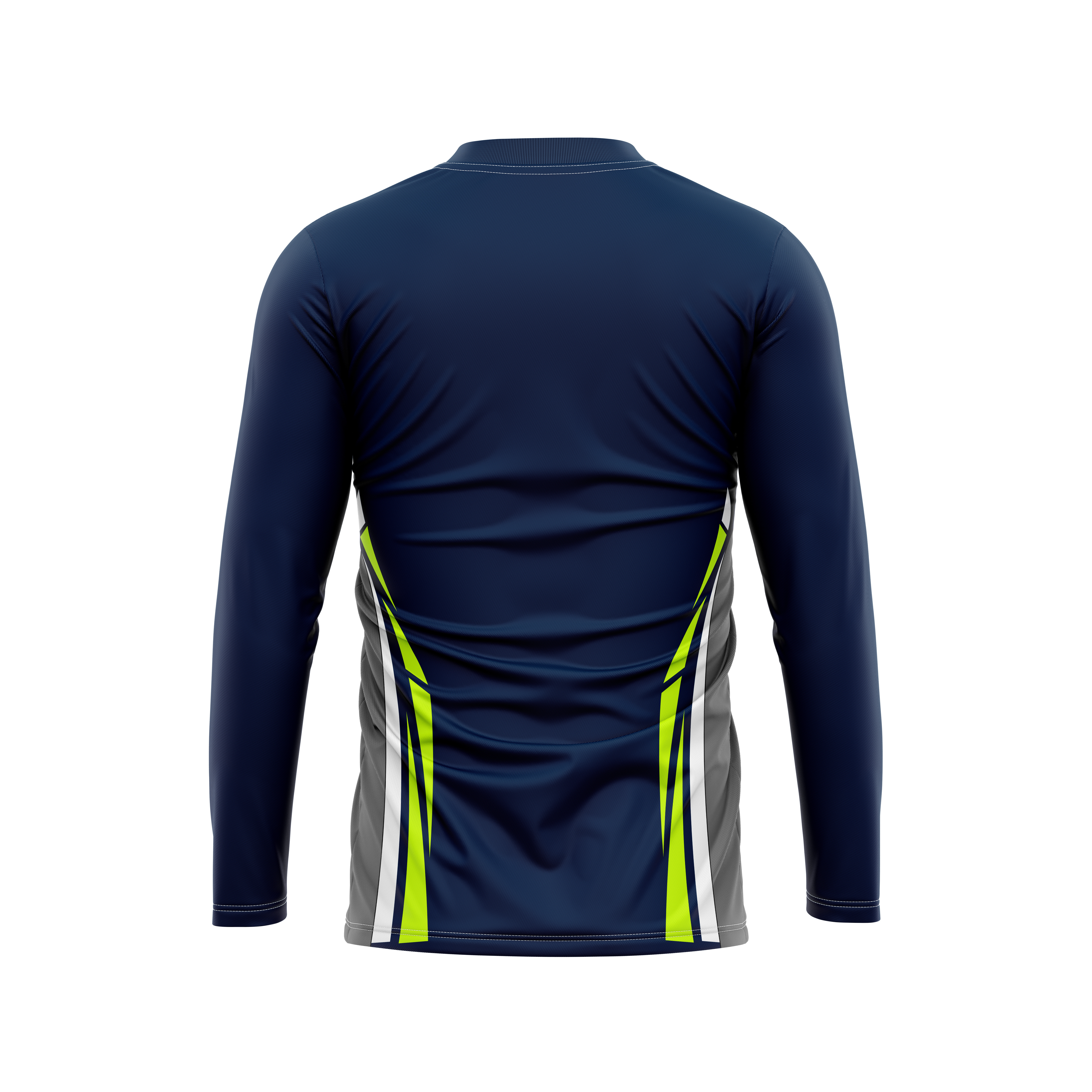 Navy long-sleeve sports top mock-up for custom branding.