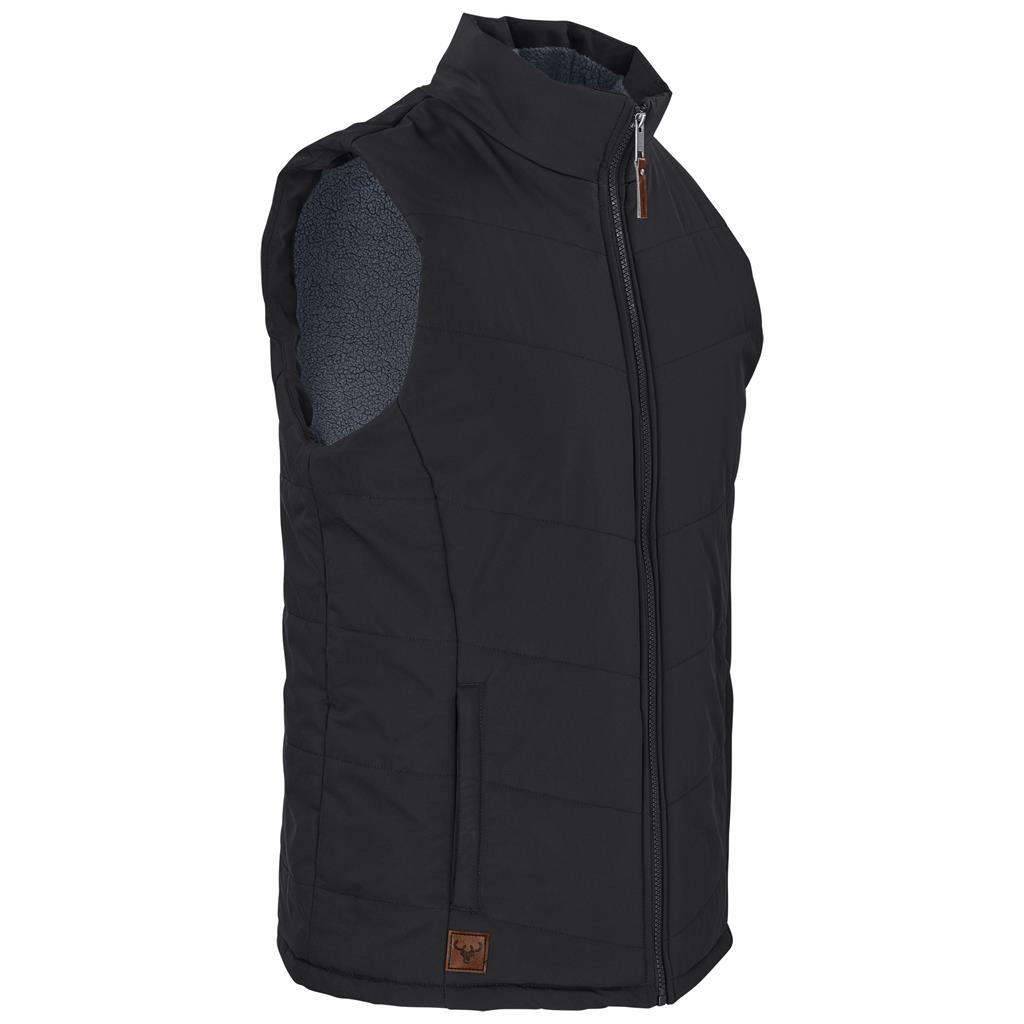 Black sleeveless bodywarmer shown from the side.