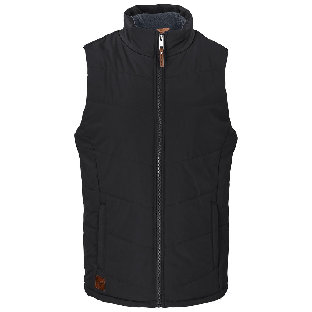 Black sleeveless bodywarmer shown from the front.