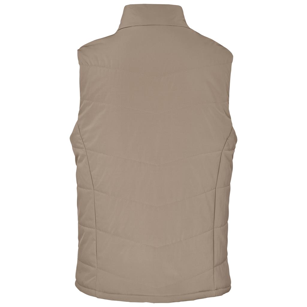 Stone bodywarmer shown from the back.