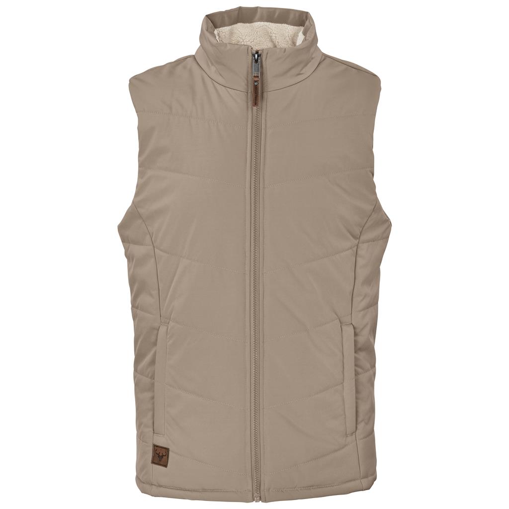 Stone sleeveless bodywarmer shown from the front.