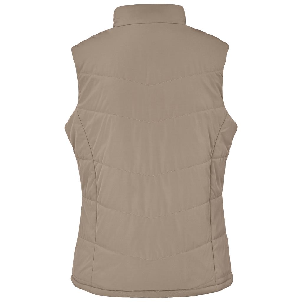 Stone bodywarmer shown from the back.