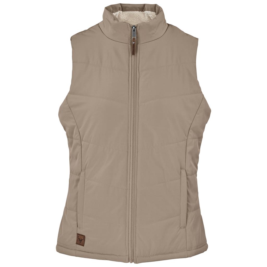 Stone sleeveless bodywarmer shown from the front.