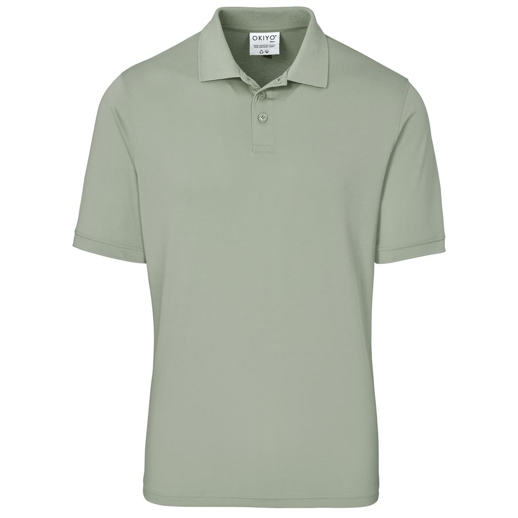 Sage green short-sleeve golf shirt shown from the front.