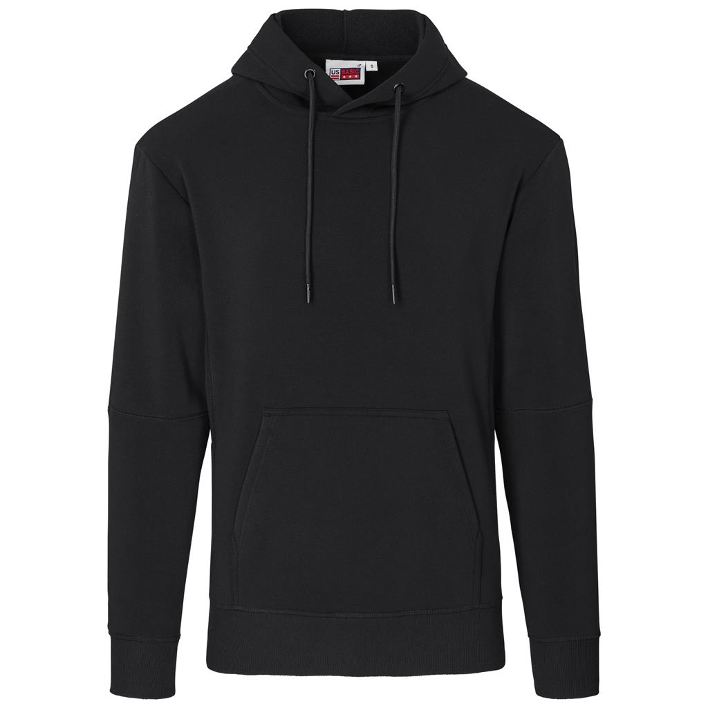 Black pullover hoodie shown from the front.