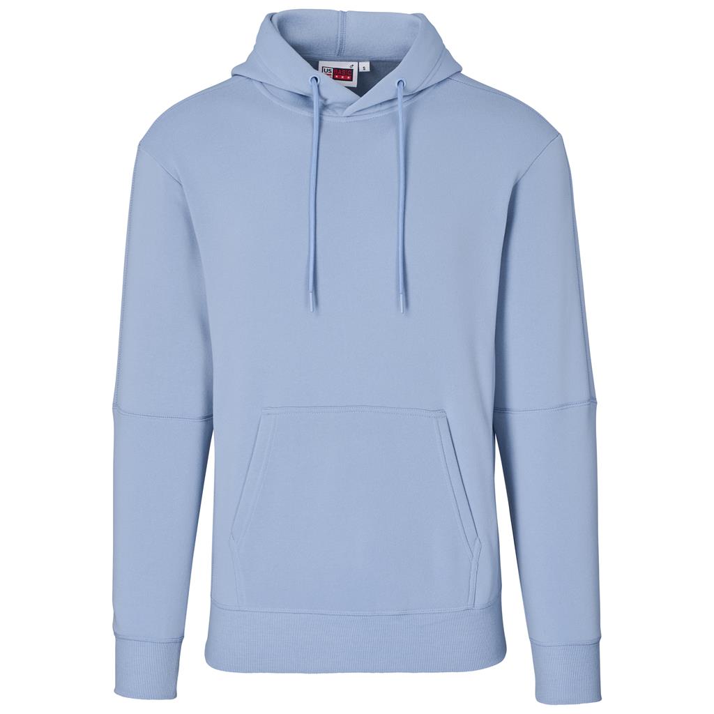 Light blue pullover hoodie shown from the front.