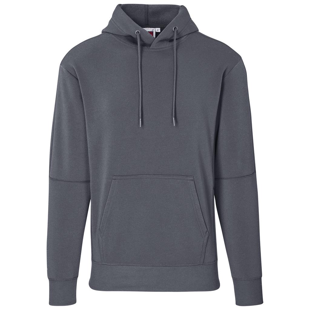 Charcoal pullover hoodie for branded corporate wear.