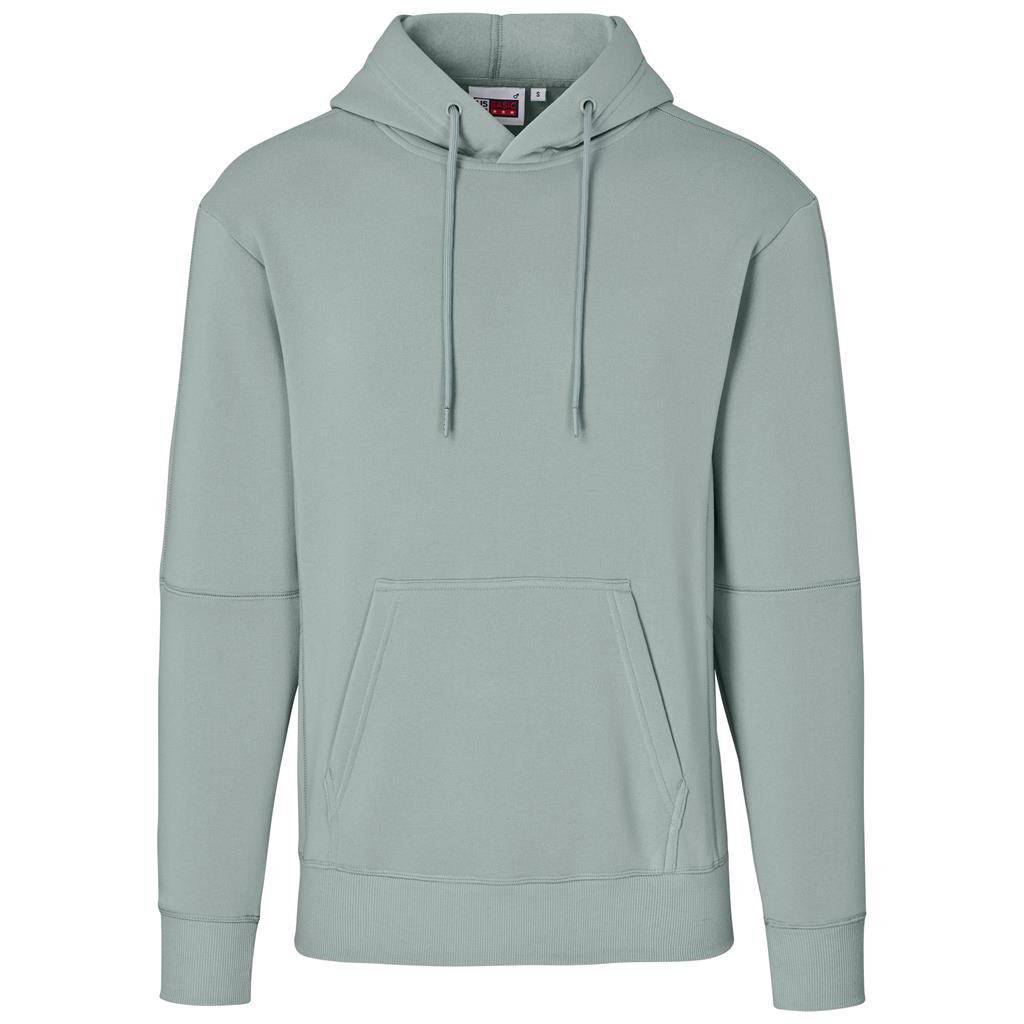 Sage green pullover hoodie shown from the front.