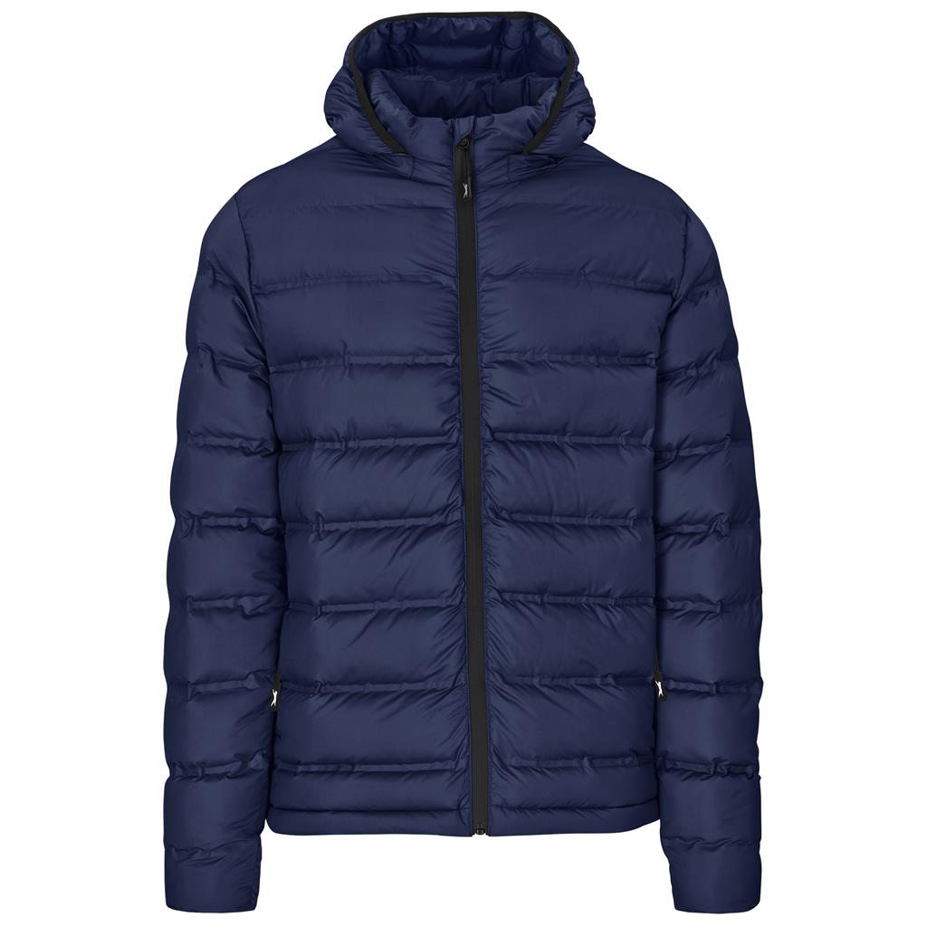 Navy lightweight puffer jacket.