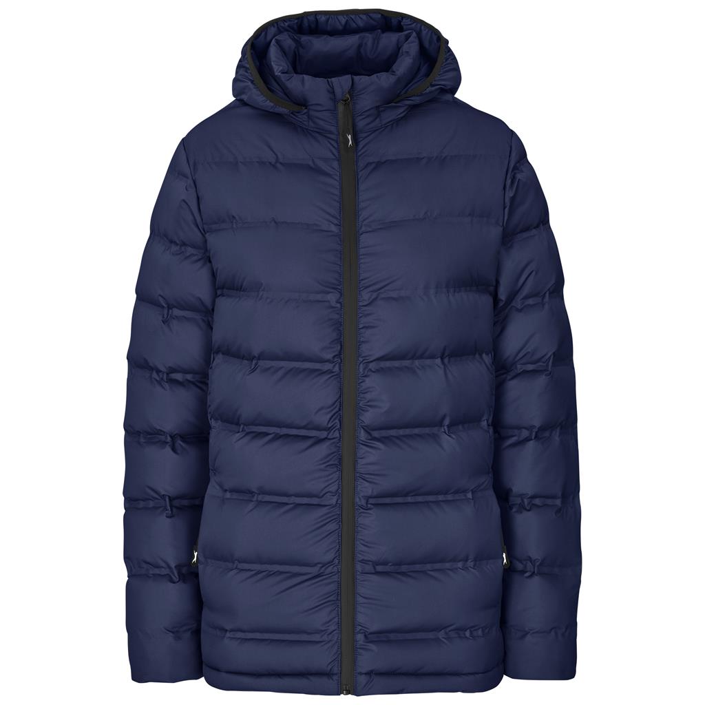 Navy lightweight puffer jacket.