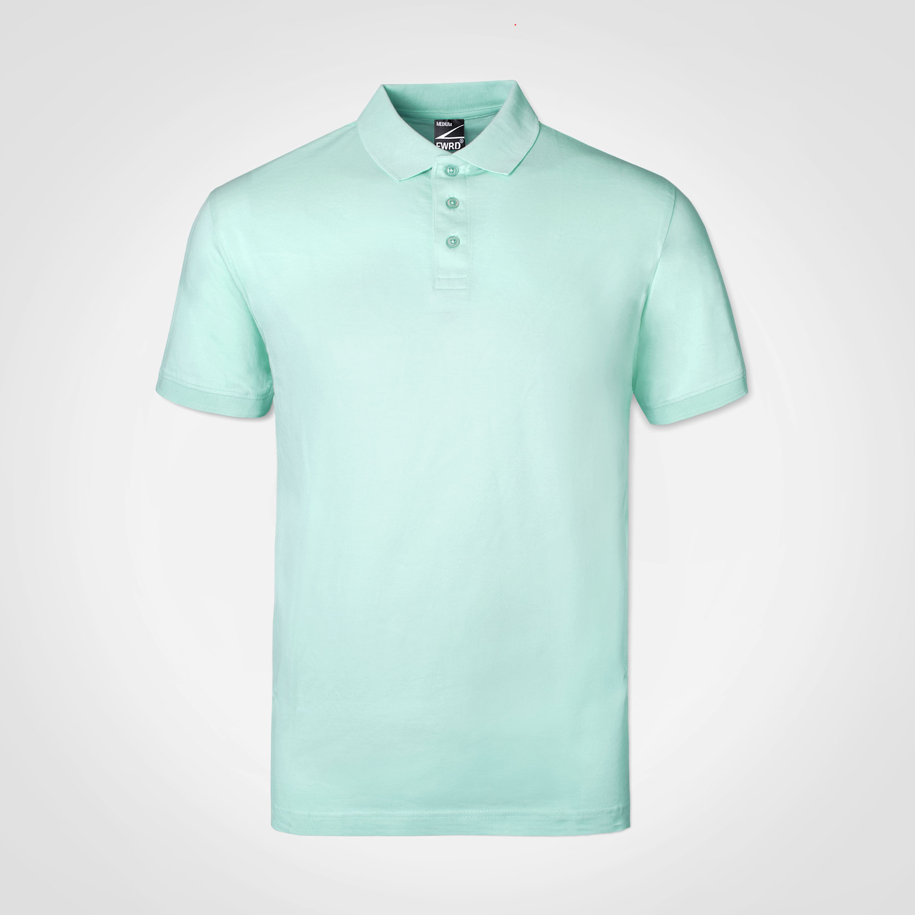 Mint green short-sleeve polo shirt for promotional apparel.